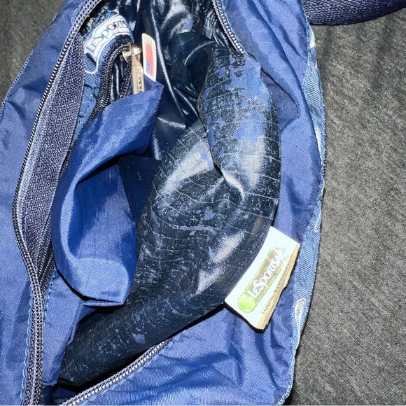 Le sportsac bag navy blue messenger bag shoulder bag crossbody zipper adjustable - Picture 6 of 7